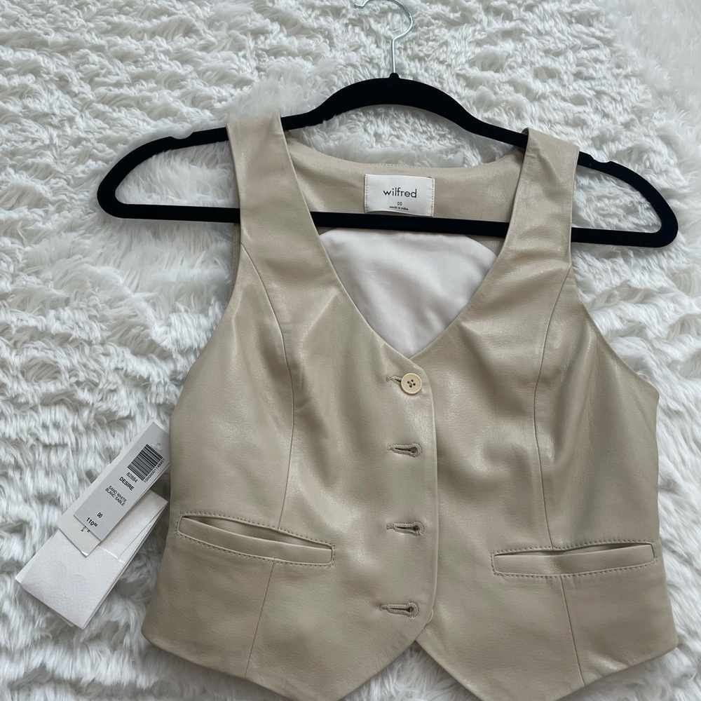 Wilfred Soft Cream Vegan Leather Vest
